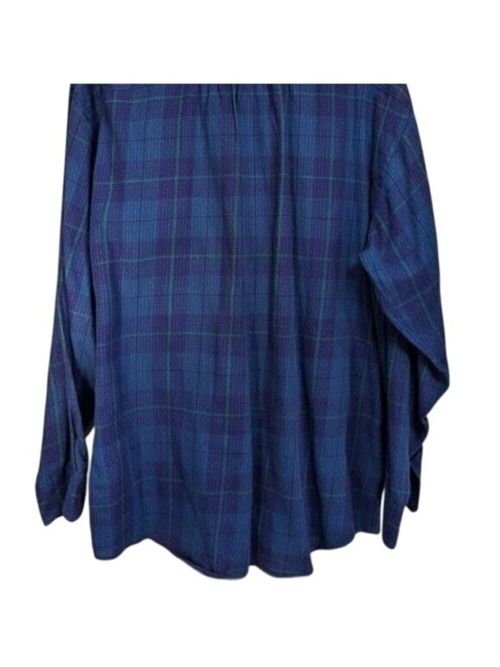Valentino Blue Tartan plaid pattern long sleeve dress shirt size Medium - Picture 5 of 5